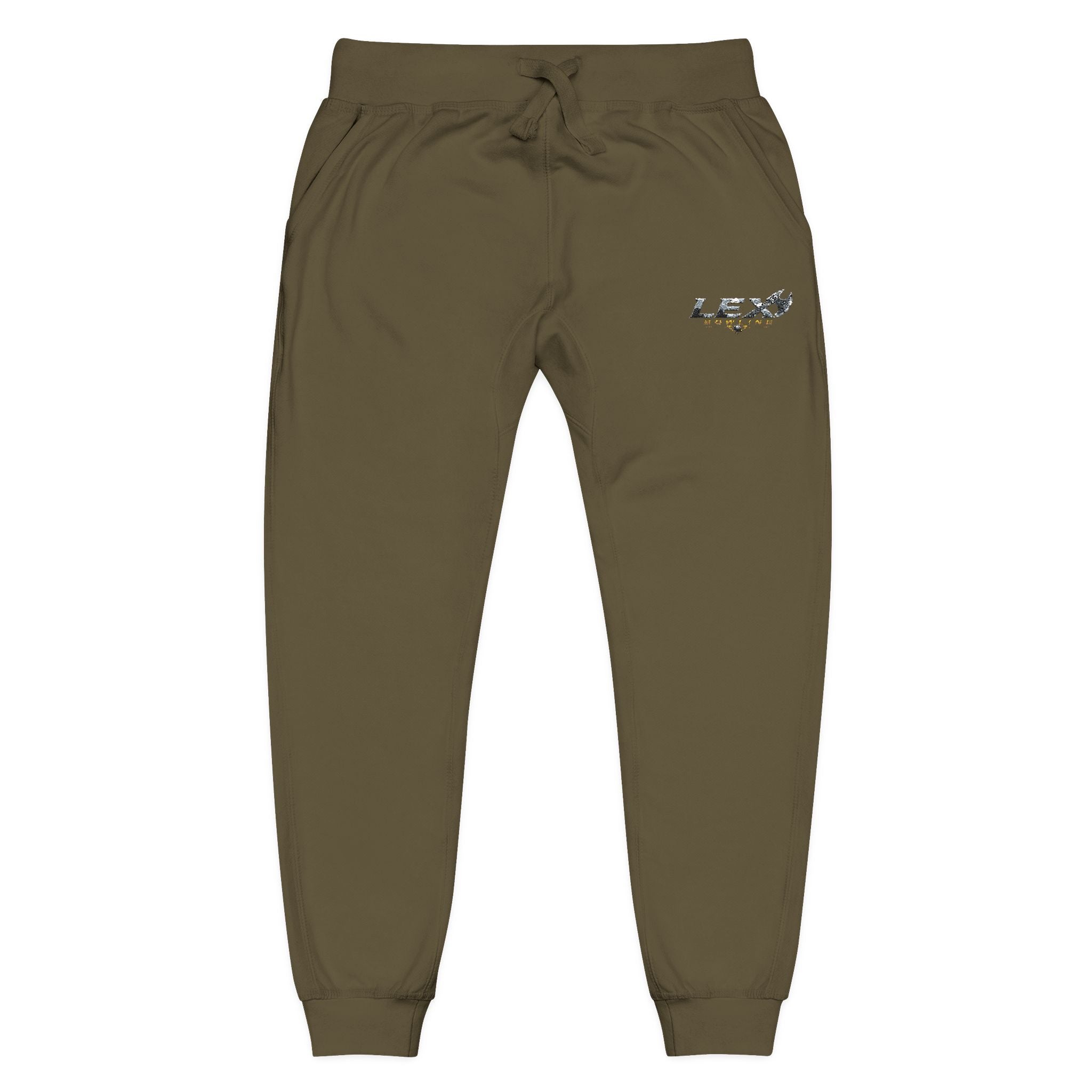 Embroidered 'LEX' Fleece Sweatpants — Cozy Casual Joggers