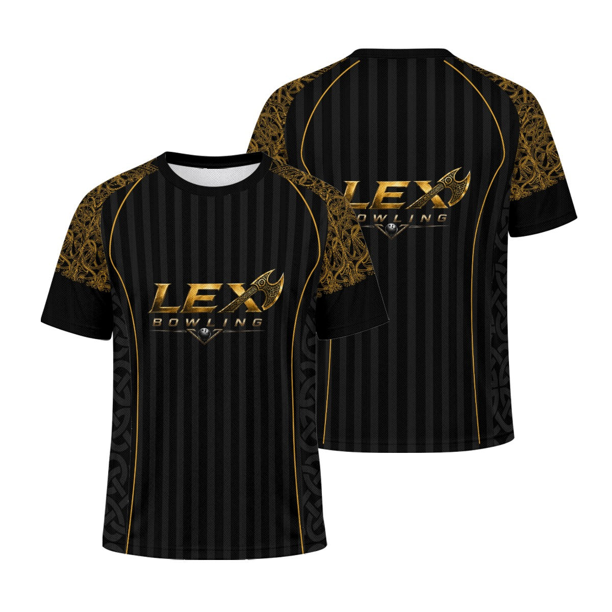 LEX Bowling Performance Sports Jersey for Men & Women Lightweight Jacquard Mesh Athletic Tee