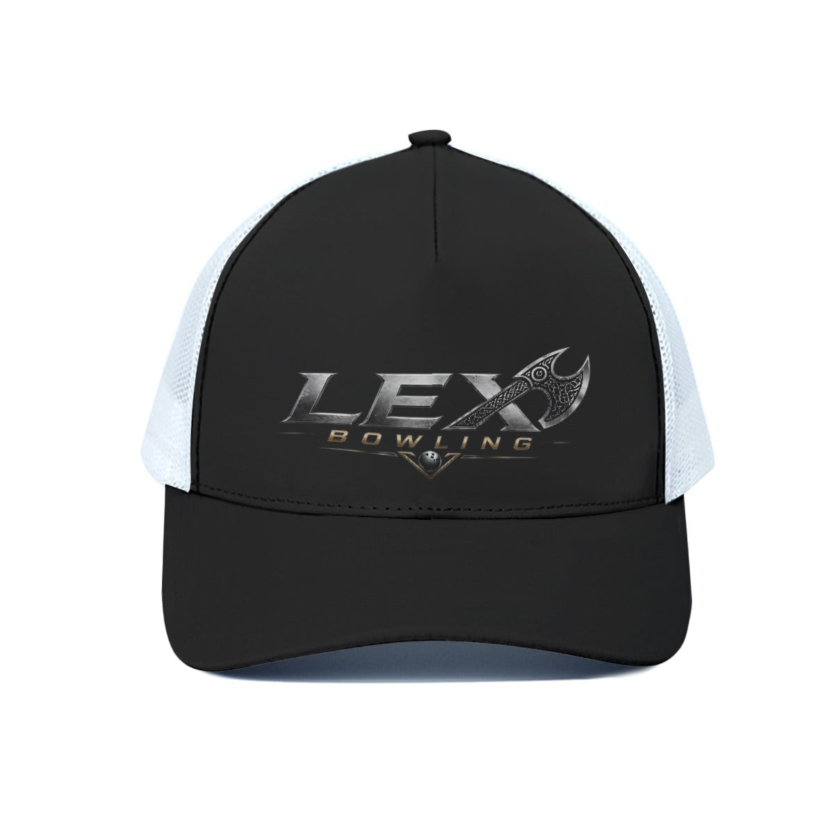 Lex Bowling Trucker Hat with White Half-Mesh | Breathable Adjustable  Cap