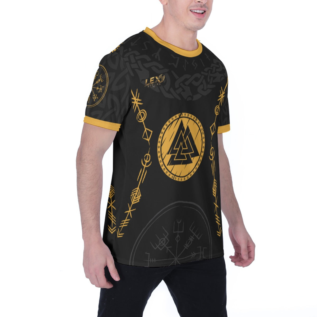 LEX Bowling Men's Performance Athletic Crewneck T-Shirt Bowling Training & Everyday Wear